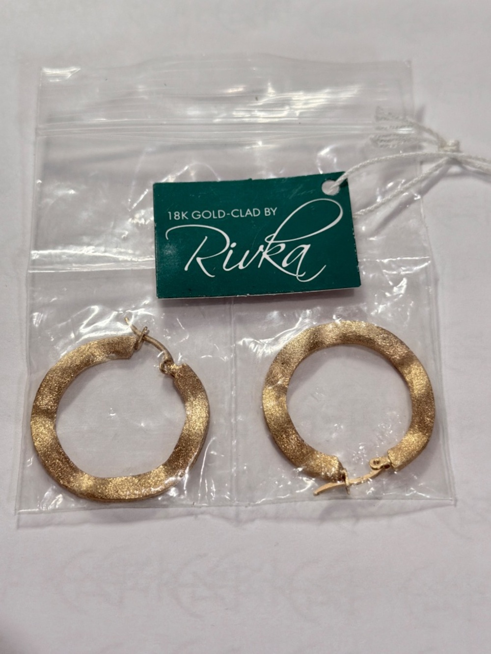 Rivka Friedman 18K Gold Plated Wavy Hoop Earrings 33mm Hoops